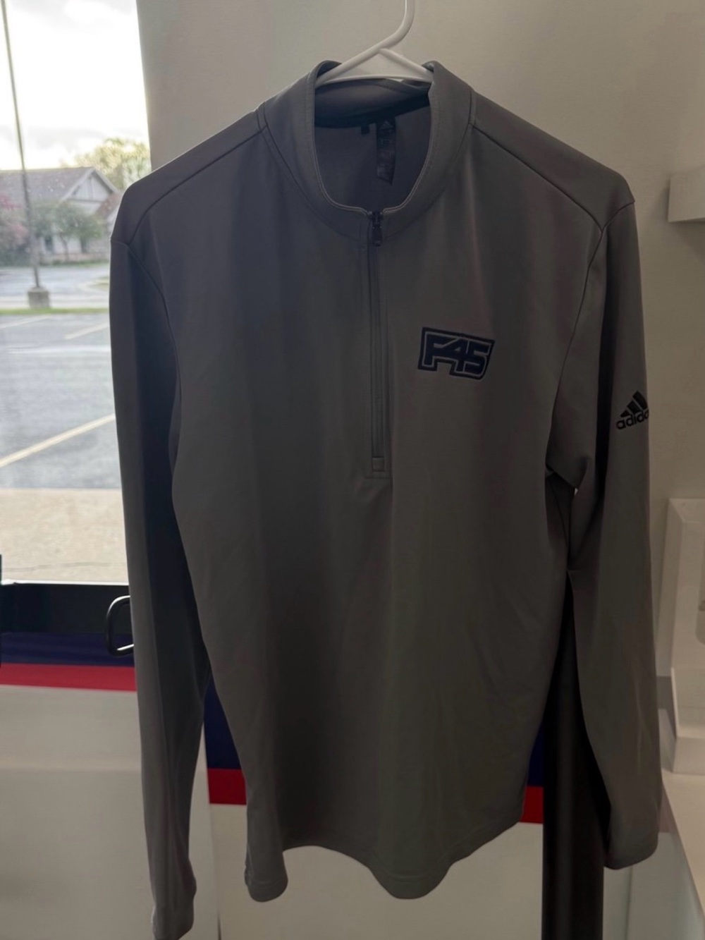 adidas Men’s Gray F45 Half-Zip Performance Jacket